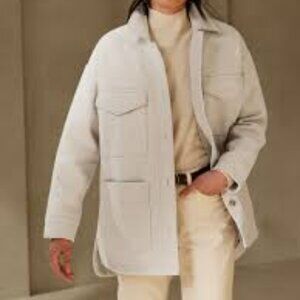 NEW Banana Republic Oyster Pearl 4Pocket Shacket xl